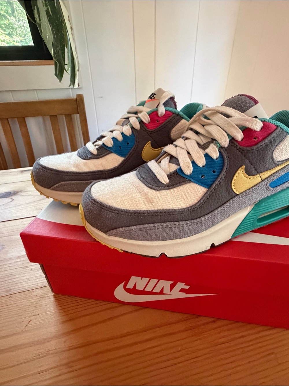 Nike Multicolor Air Max with Gray, Teal & Gold Accents